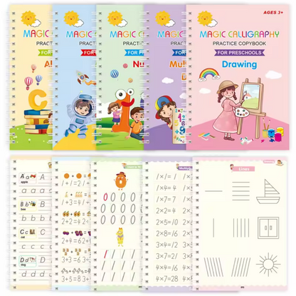 4 Libri di apprendimento + Matita magica + 4 Ricariche