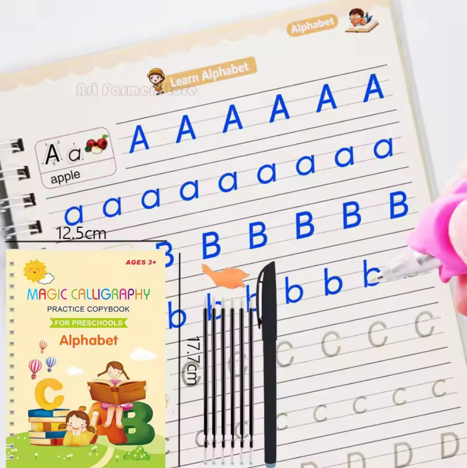 4 Libri di apprendimento + Matita magica + 4 Ricariche